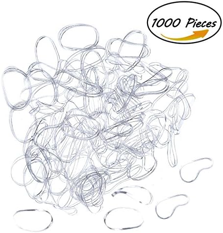 Tubala 3 mm Rubber Bands Clear Elastic Hair Bands Polyband Elastics for Hair Ponytail, 1000 Pieces