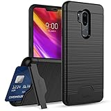 LG G7 Case, LG G7 ThinQ Case, Teelevo [Card Slot Holder] Dual Layer Heavy Duty Shock Absorbent Wallet Case with Credit Card Slot and Kickstand [Protective Card Case] for LG G7 ThinQ (2018) - Black