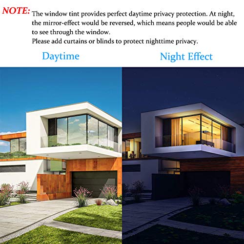 2 Control+Anti+UV+Privacy+Non+Adhesive+Black+Silver