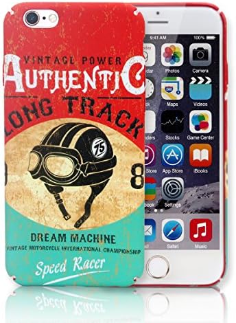iPhone 6s Case, Retro Helmet Cartoon Pattern Design Cover Cool [3D Relief Surface Armor] iPhone Protection Ultra Slim Thin Anti-scratch Lightweight PC Hard Shell for Apple iPhone 6/6S 4.7” (Retro Car)