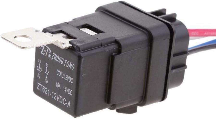 Mintice Car Vehicle Motor Heavy Duty 12V 40A SPST Relay Socket Plug 4Pin 4 Wire Waterproof Kit Iron Back, 40A 4Pin Iron Back - Image 4