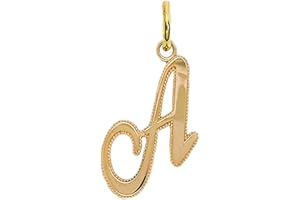 Takar Gold Initial Letter Pendant For Necklaces, 14k Gold A-Z Big Letter Charm Necklace Jewelry for Men And Women. Made In USA