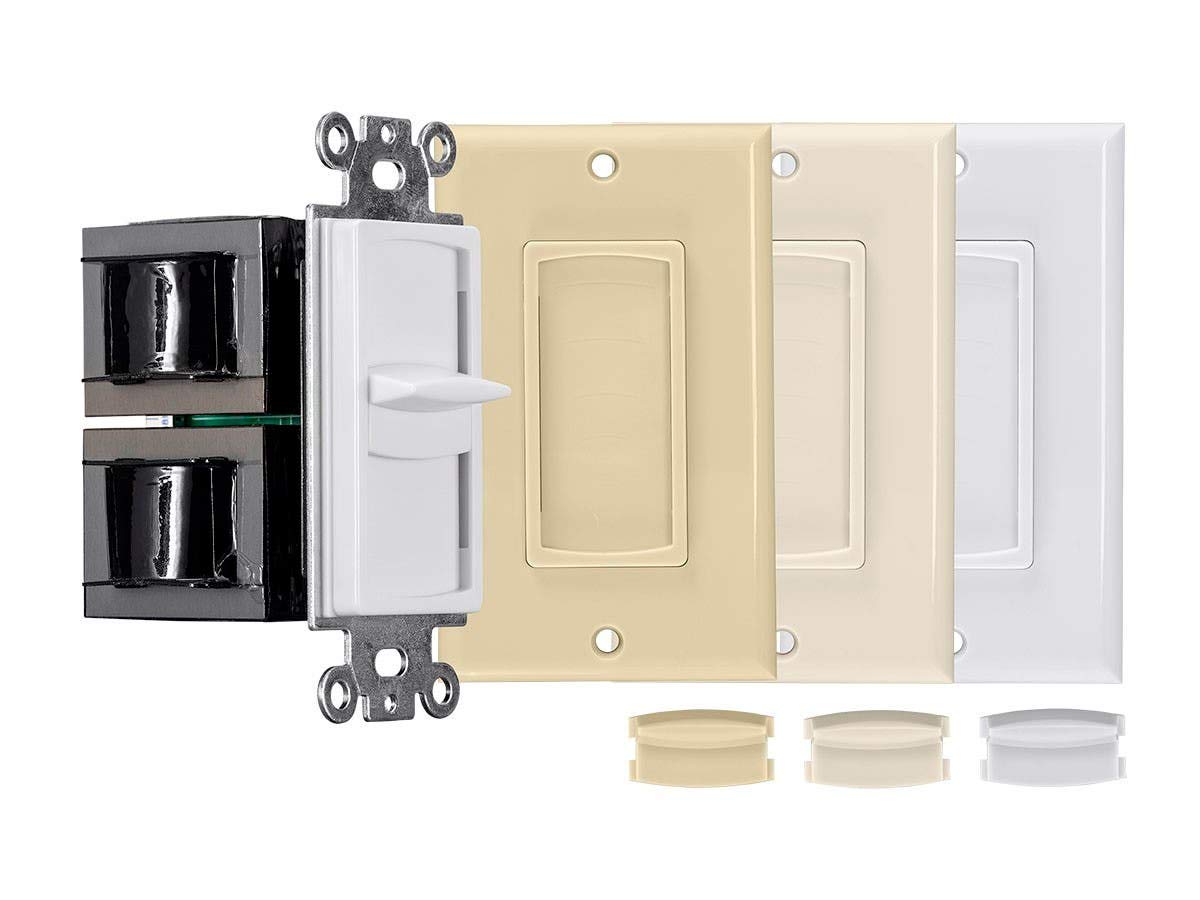 Monoprice 300-Watt Slider Volume Control – Impedance Matching, with Standard 1-Gang Wall Plate Setup, Color Kit
