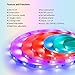 Dreamcolor Led Strip Lights Chase Effect 4-FQ RF Remote Control Led Lights Strip Power Supply 16.4 ft 5M Color Changing Strip Lights Rainbow Rope Light RGB LED Light Bedroom TV none-waterproof 17 Keys