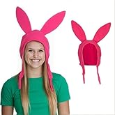 Salalacap Pink Bunny Rabbit Ears Hat 2025 New Updated 100% Stand Up Hat Cosplay Costume Halloween Christmas Fleece Hats