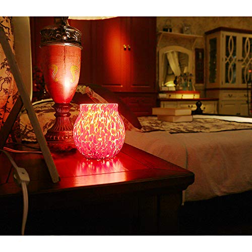 COOSA Colorful Glass Electric Incense Oil Warmer Wax Tart Burner Fragrance Candle Wax Warmer Night Light Aroma Decorative Lamp for Home Office Bedroom Living Room Gifts & Decor
