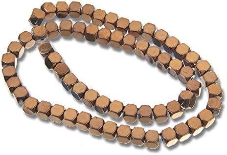 EIMASS® Gemstones, Semi-Precious Natural Stones Cube Beads for Jewellery Making (Copper Hematite, 6mm)
