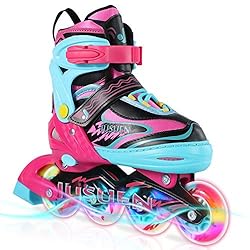 JUSUEN Inline Skates Adjustable for Kids, Roller