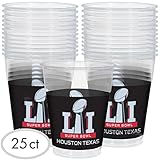 NFL Super Bowl 51 16oz Plastic Cups 25 Count