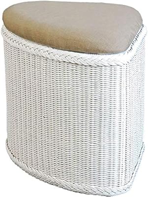 Korb Outlet Rattan Laundry Basket With Padded Seat Corner White Hallway Bench Storage Box With Lid Bathroom Stool Stool Laundry Hamper Seat Chest Amazon Co Uk Kitchen Home