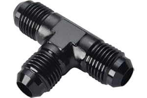 Podavelle 6AN Male Flare Tee T Block Fuel Fitting Adapter Aluminum Black
