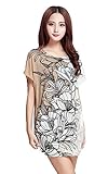 Anatoky Women's Causal Loose Plus Size Batwing Sleeve Floral Dress Long Shirt Tunic Blouse Top