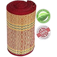 CraftnGifts Yoga Mat/Beach Mat/Picnic Mat/Floor Mat/Fitness Exercise Mat - Handmade Eco Friendly & Non Toxic Foldable Extra Long/Wide Straw Mats