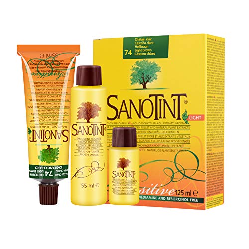 Sanotint Natural Hair Dye, 74 Light Brown Permanent Hair Dye, Ammonia