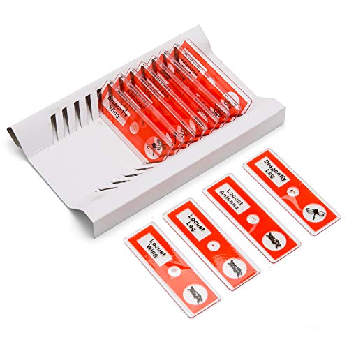 48pcs Kids Plastic Prepared Microscope Slides of Animals Insects Plants Flowers Sample Specimens for Microscopes