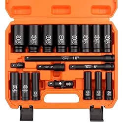 HORUSDY 19-Piece 1/2 Impact Socket Set | SAE