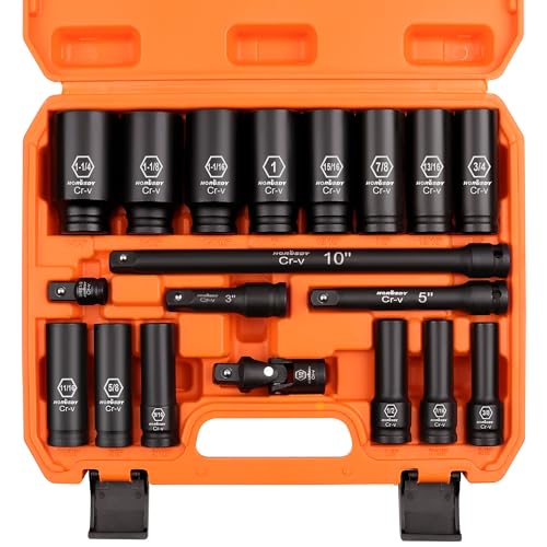 HORUSDY 19-Piece 1/2 Impact Socket Set | SAE