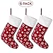 Unomor 6 Pack Super Large Christmas Stockings Socks with Snowflake Design for Xmas Holiday Fireplace Decorations 18-Inch Red