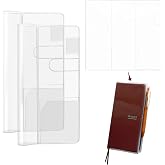 Clear Cover for Hobonichi Weeks,2-Pack Crystal Clear PVC Protective Sleeve for 2026 Hobonichi Weeks, Waterproof Book Cover with Pen Loop &amp; Pockets for Standard Edition Planner (8.19x7.68 Inch)