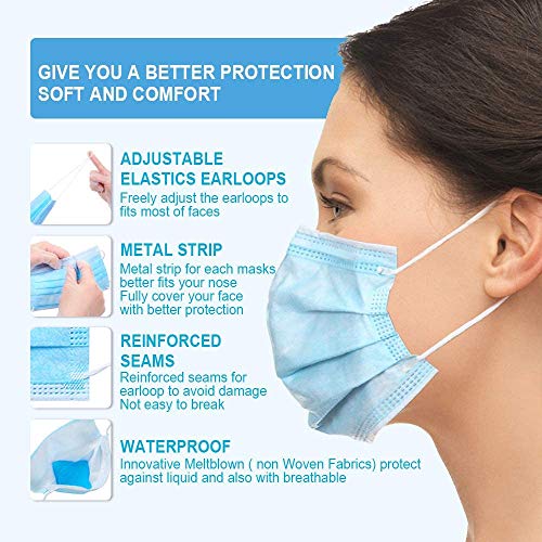 Comix Disposable Face Masks With 3 Layer Adult Masks L707 Pack Of 100 