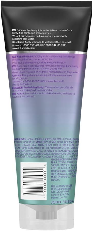 John Frieda Weightless Wonder Shampoo for Frizzy Fine Hair with Aloe Water 250ml, Hydrating Lightweight Shampoo for Fine Frizzy Hair - Image 3