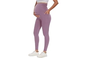 UBCUTE Women's Maternity Leggings Over The Belly-High Waisted Pregancy Yoga Pants Workout Active with Pockets