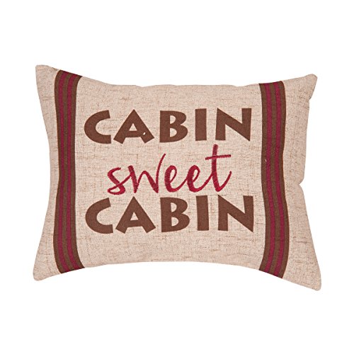 Amazon Com C F Home Cabin Sweet Cabin Printed Embroidered Pillow