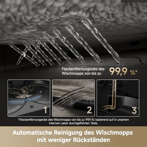 X50 Master Staubsaugerroboter mit 24,9cm Basisstation, automatisches Nachfüllen und Entleeren, Nachlaufsystem, AI Hindernisvermeidung und 360° Navigation, 20.000 Pa