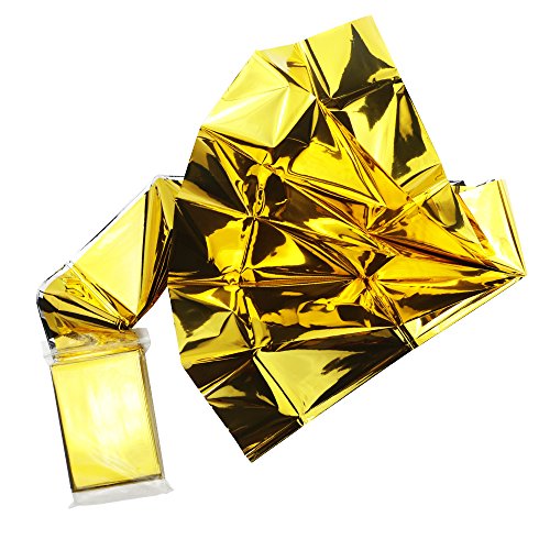 Weoxpr 6 Pack Gold Emergency Mylar Blanket Space Blanket - 52" x 84" for Outdoors, Hiking, Survival, Marathons or First Aid