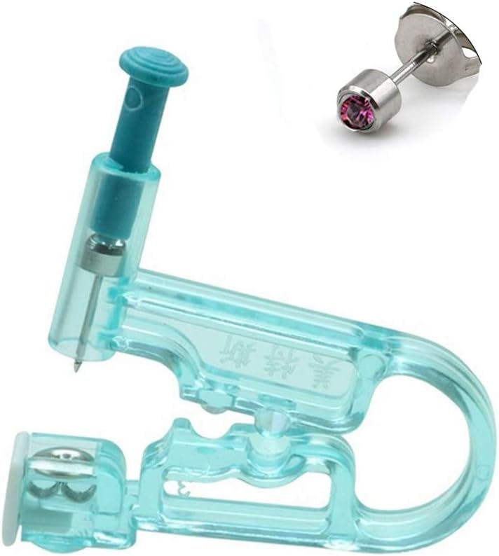 Ear Piercing Gun Disposable Self Ear Piercing Gun Kit Safety Ear Piercing Gun Kit Tool Birthstone Crystal 2 Pack (214-Feb.-Amethyst)
