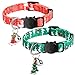 KOOLTAIL Christmas Cat Collars 2 Pack Breakaway Collar Set for Cats, Puppy Red & Green 7.5