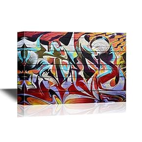 Canvas Wall Art - Colorful Graffiti - Gallery Wrap Modern Home Art | Ready to Hang - 12x18 inches