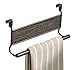 mDesign Over-the-Cabinet Kitchen Dish Towel Bar Holder - Bronze