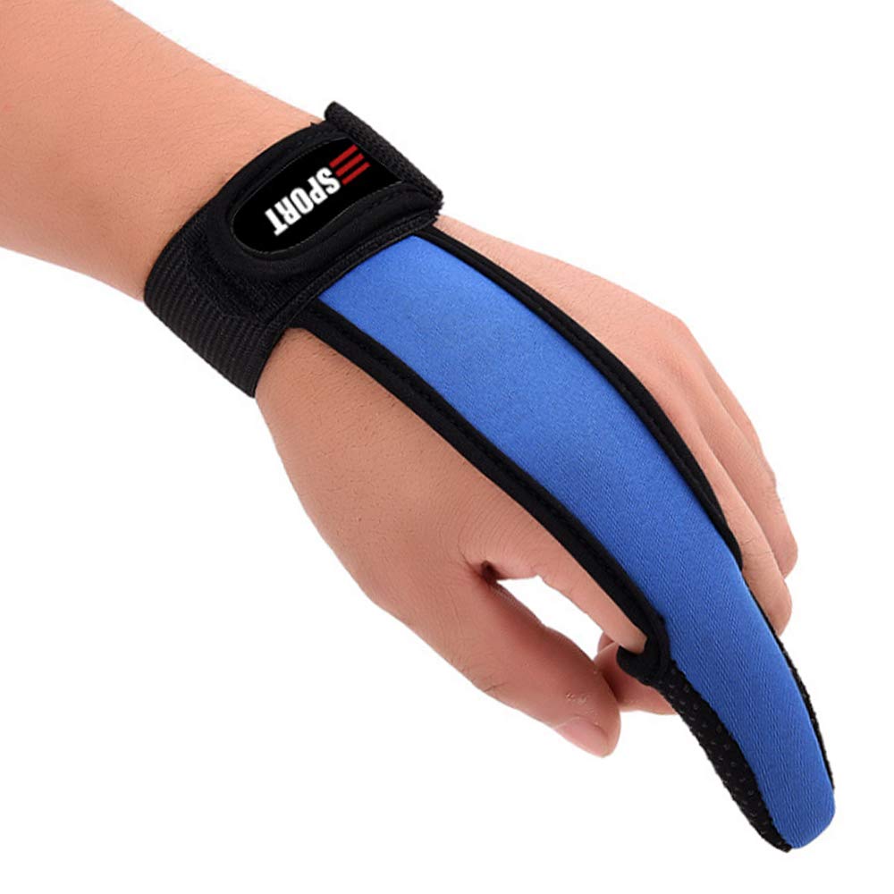 Millya Professional Anti-Slip Fishing Gloves Elastic Band Single Finger Stall Protector(Blue)