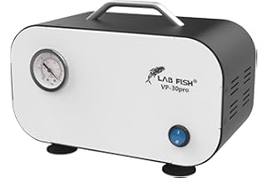 LAB FISH Adjustable Pressure Vacuum Pump Portable Oilless Diaphragm Vacuum Filtration 30L/min & Rubber Tube Positive & Negative Pressure,110V-220V