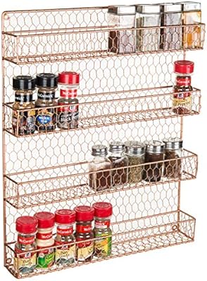 4 Tier Copper Tone Country Rustic Chicken Wire Pantry Cabinet Or
