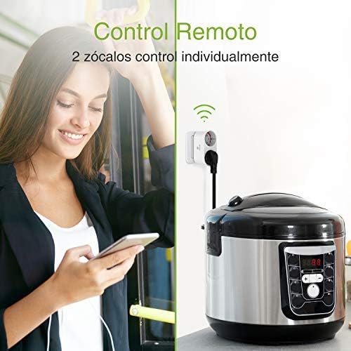 Mini Enchufe Inteligente Wifi con 2 Toma Controlar Individual Compatible con Alexa y Google Home Monitor de Energa Control RemotoTemporizacinGosund Seguro Diseo 2 1 Smart Plug Ahorrar Espacio