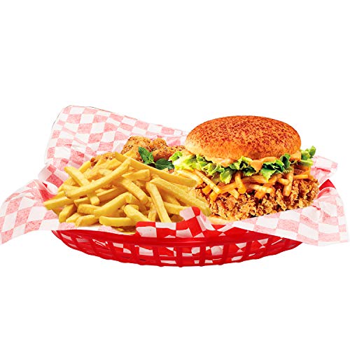 image for 12pcs Fast Food Baskets&100pcs Deli Paper Liners, Eusoar Bread Baskets