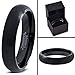 Charming Jewelers Tungsten Wedding Band Ring 4mm for Men Women Comfort Fit Black Domed Brushed