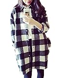 ZANZEA Women Black White Plaid Long Sleeve Loose Europe Style Blouse Shirt