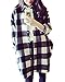 ZANZEA Women Black White Plaid Long Sleeve Loose Europe Style Blouse Shirt