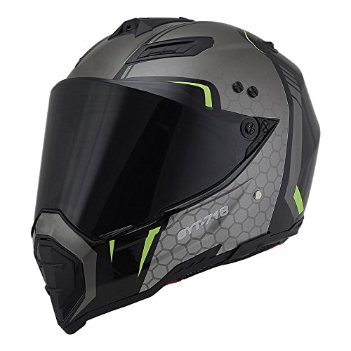Woljay Dual Sport Off Road Motorcycle helmet Dirt Bike ATV D.O.T certified (XL, Black+Silver)