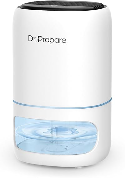 DR. PREPARE 1000ml Dehumidifier for Home Bedroom Ultra-Quiet Auto Off Timer