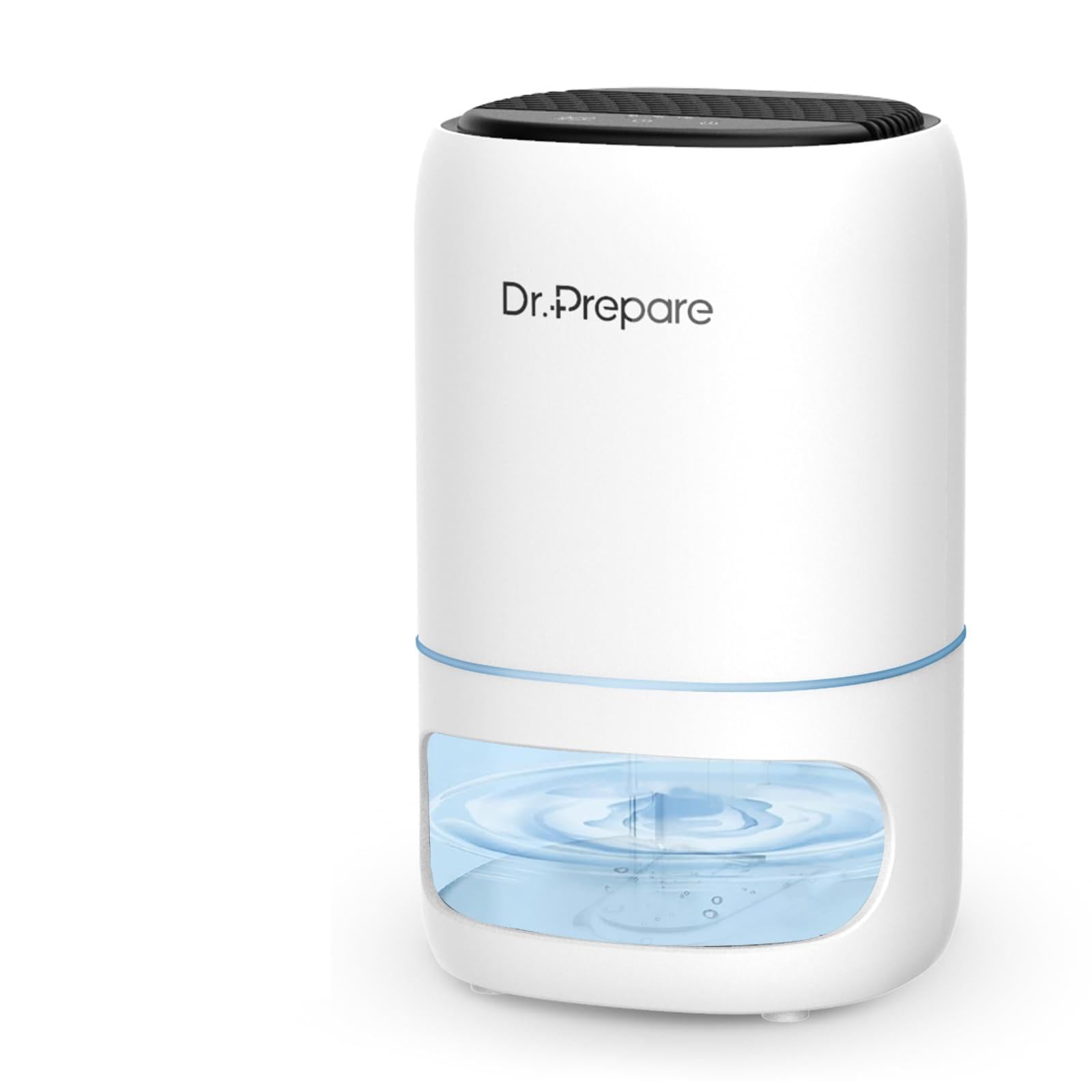 Dr. PREPARE 1000ml Dehumidifiers for Home, Small Dehumidifier for Bedroom, Ultra-Quiet, Auto Off, 3 Timer Functions, Portable Dehumidifier Remove Damp, Mold for Dorms, Offices, RVs, Garages - White