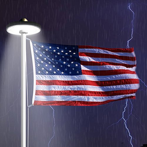 [48 LED] Solar Flag Pole Light, totobay Weatherproof Flagpole Downlight 800Lux- Flag Pole Lighting for 15 to 25 Ft Flag Pole Topper, 3 Modes, Auto On/Off Night Light Eco-Friendly and Energy-Saving - Thumbnail 6