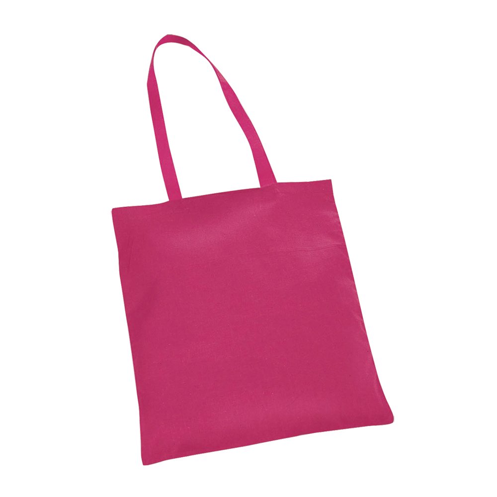 eBuyGB Shoulder Bag Natural Tote Ideal for Printing, Cotton, Fuchsia, Pack of 10