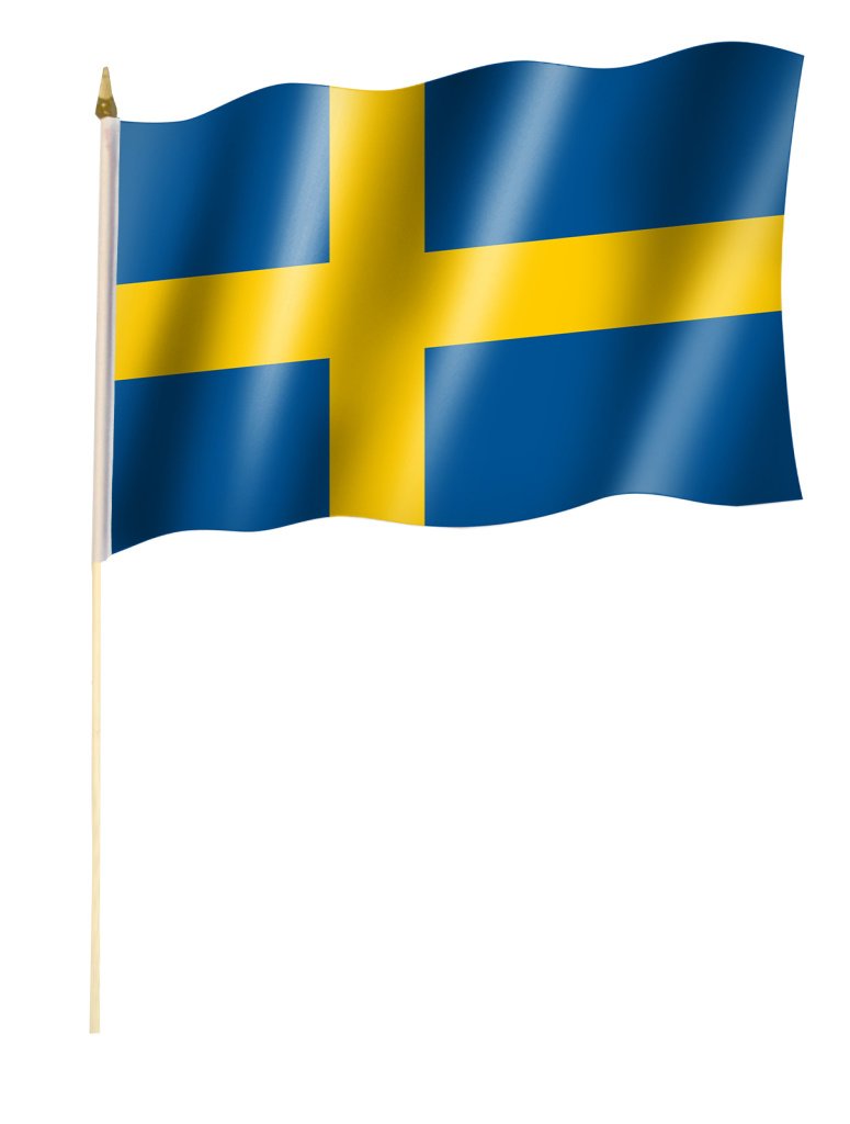 Stock flag stick flag Sweden Flag Flag 12 x 18 Inches with Approx. 60 cm Bar/Pole