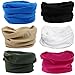 SmilerSmile 6pcs Assorted Seamless Outdoor Sport Bandanna Headwrap Scarf Wrap, 12 in 1 High Elastic Magic Headband & Collars Muffler Scarf Face Mask with UV Resistance, (Solid Color 9)