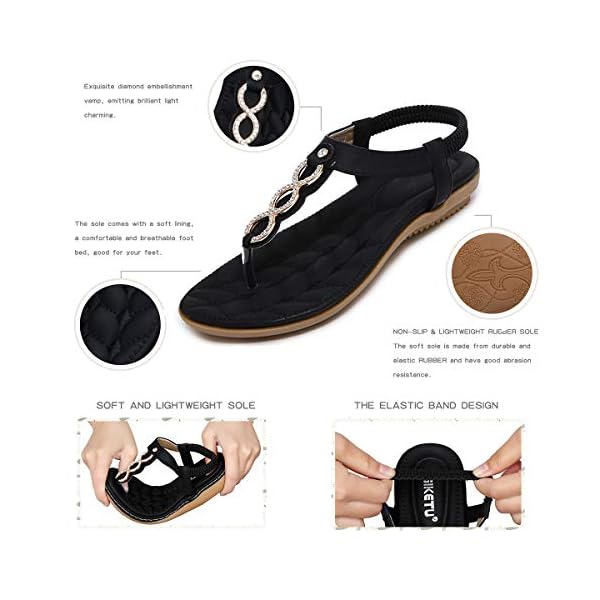 SANMIO Sandalias Planas de Verano para Mujer Tanga Bohemia con Correa en T Zapatos de Tanga Chanclas | DeHippies.com