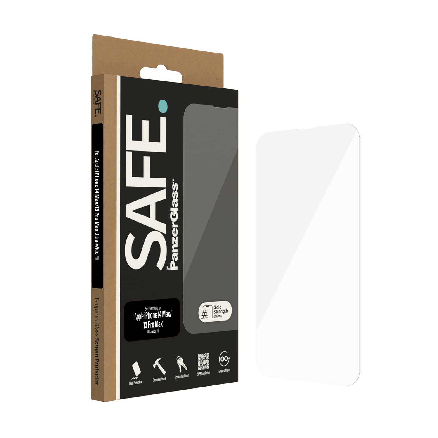 PanzerGlass SAFE Screen Protector for iPhone 14 Plus - scratch proof tempered glass iPhone screen protector with full screen coverage - anti-bacterial, fingerprint resistant and shockproof